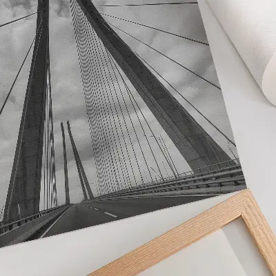 Plakat ścienny most linowy w nowoczesnym stylu z symetrycznymi liniami