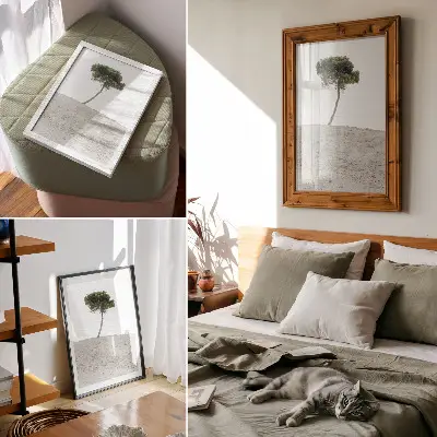 Plakat na płótnie z motywem samotnego drzewa w stylu minimalistycznym