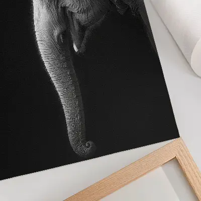 Monochromatyczny portret słonia w profilu plakat z teksturą płótna