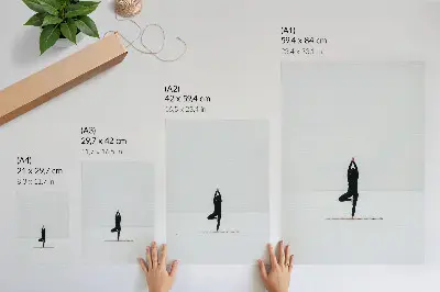 Plakat na płótnie minimalistyczna grafika przedstawiająca jogę w duchu spokoju i harmonii