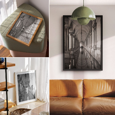 Plakat na płótnie Monochromatyczna symetria architektura perspektywa
