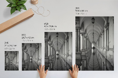 Plakat na płótnie Monochromatyczna symetria architektura perspektywa