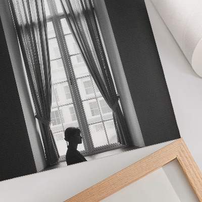 Plakat z teksturą płótna Monochromatyczna gra światła i cienia
