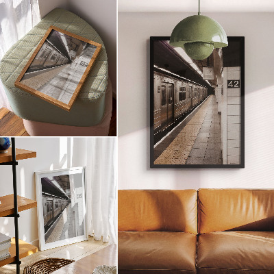 Plakat na płótnie Nowoczesny peron metra dynamiczna przestrzeń architektoniczna