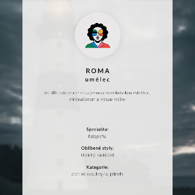 Plakat z teksturą płótna Latarnia na tle zachmurzonego nieba