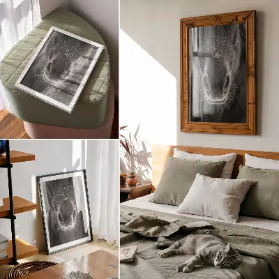 Nowoczesna grafika na płótnie fotorealistyczne zbliżenie końskiego pyska w śniegu