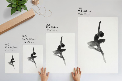 Plakat z teksturą płótna Elegancka sylwetka tancerki pełna dynamiki