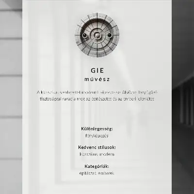 Plakat z teksturą płótna przedstawiający nowoczesną architekturę z długimi cieniami i symetrią