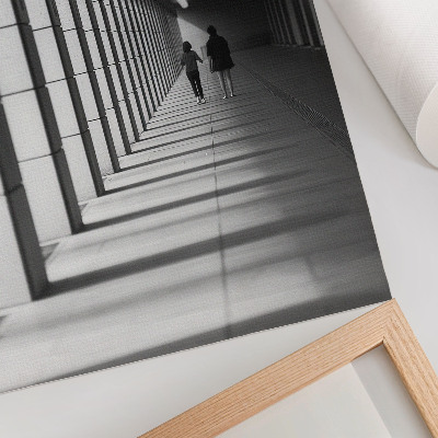 Plakat z teksturą płótna Nowoczesna architektura długie cienie symetria