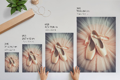 Nowoczesna grafika na płótnie Baletki na różowej tiulowej spódnicy harmonia elegancja