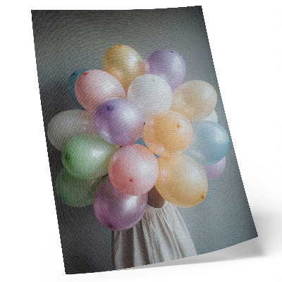 Plakat z teksturą płótna Pastelowe balony na szarym tle