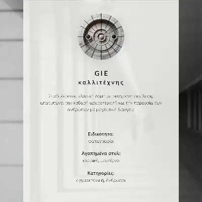 Nowoczesna grafika na płótnie przedstawiająca kremową fasadę z biało-czarnymi oknami w klasycznym stylu