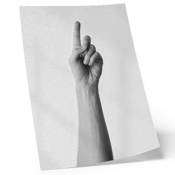 Plakat ścienny Monochromatyczna dłoń na tle pustym