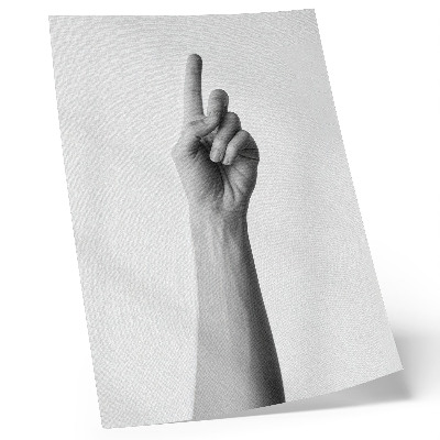 Plakat ścienny Monochromatyczna dłoń na tle pustym