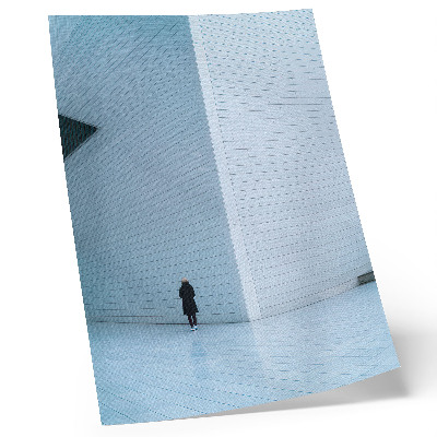 Plakat z teksturą płótna Imponująca ściana z geometrycznymi wzorami