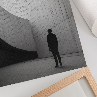 Nowoczesna grafika na płótnie Zakrzywiona architektura monohromatyczne tony