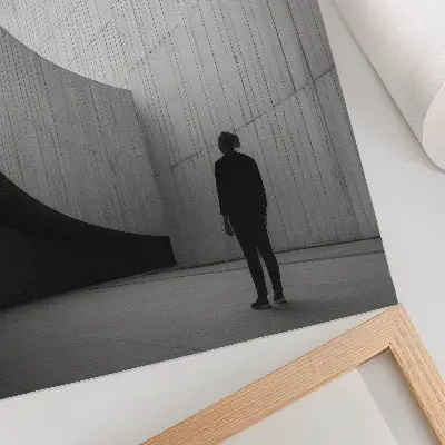 Nowoczesna grafika na płótnie zakrzywiona architektura w monochromatycznych tonach