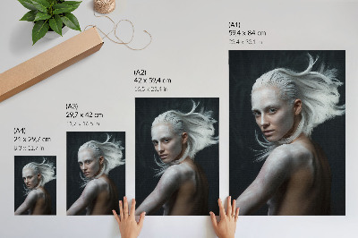 Plakat z teksturą płótna Artystyczny portret