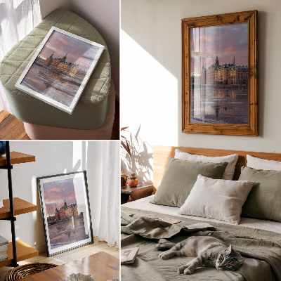 Plakat ścienny Miejska panorama zachód lodowe fragmenty