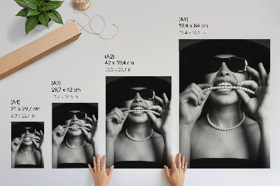 Plakat z teksturą płótna Kobieta glamour