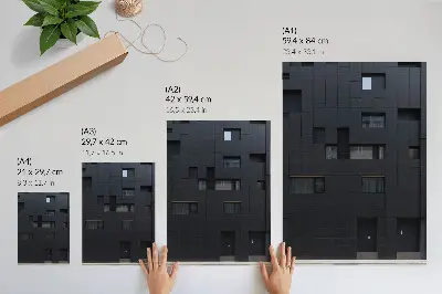 Plakat ścienny minimalistyczna fasada z geometrycznymi kształtami i harmonią