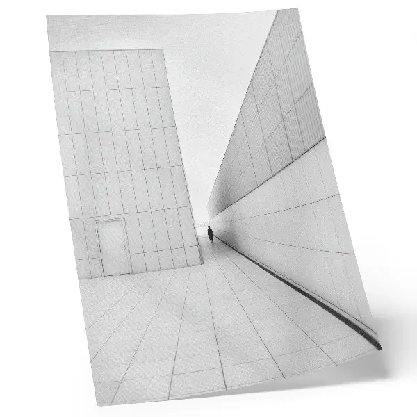 Plakat na płótnie z minimalistyczną geometryczną architekturą