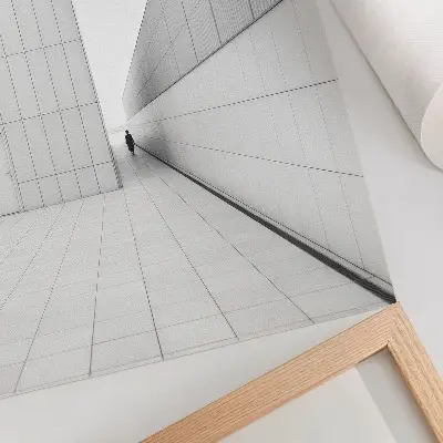 Plakat na płótnie z minimalistyczną geometryczną architekturą