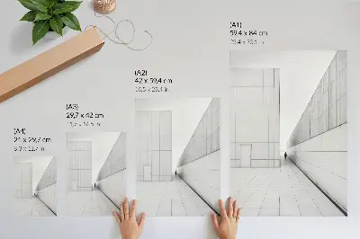 Plakat na płótnie z minimalistyczną geometryczną architekturą