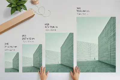 Plakat na płótnie z motywem szarych geometrycznych ścian w stylu minimalistycznym