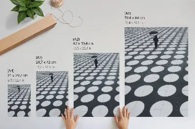 Geometryczne wzory czarno-białe kontrast plakat z teksturą płótna