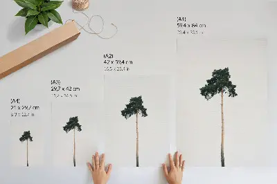 Nowoczesna grafika na płótnie z motywem minimalistycznego samotnego drzewa na jasnym tle
