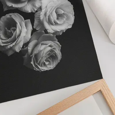 Nowoczesna grafika na płótnie czarno-białe róże w minimalistycznym i klasycznym stylu
