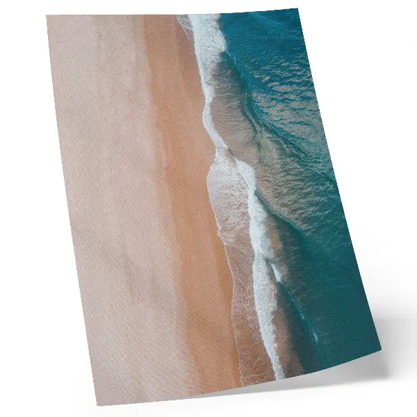 Nowoczesna grafika na płótnie fale oceanu spotykające plażę w stylu minimalistycznym