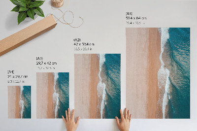 Nowoczesna grafika na płótnie Fale oceanu spotykające plażę minimalistycznie