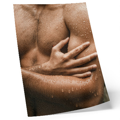 Plakat na płótnie Detale skóry krople wody muskularna sylwetka