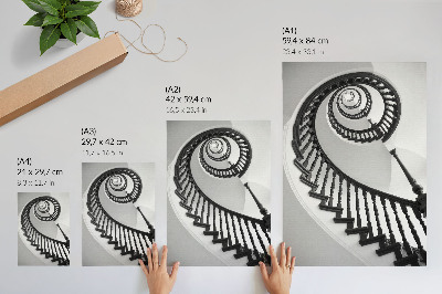 Plakat na płótnie Spiralna klatka schodowa czarno-biała elegancja nowoczesność