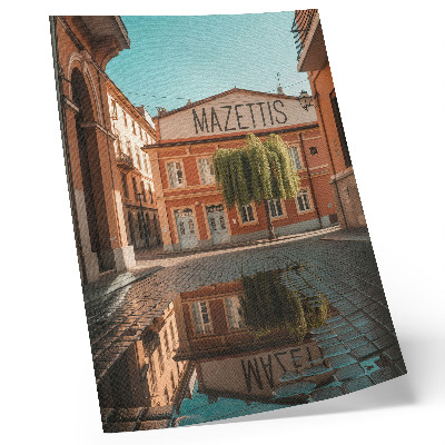 Plakat ścienny Ciepłe kolory miejska architektura odbicie