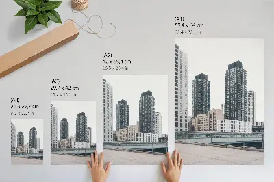 Plakat na płótnie wieżowce w nowoczesnym i minimalistycznym stylu
