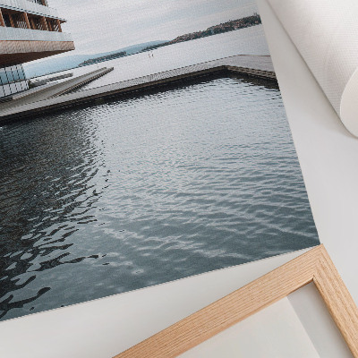 Plakat z teksturą płótna Nowoczesna architektura