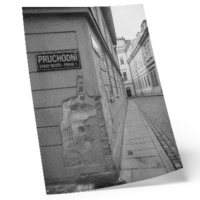 Nowoczesna grafika na płótnie Uliczka czarno-biała