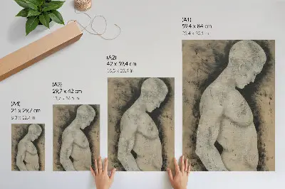 Nowoczesna grafika na płótnie monochromatyczna sylwetka mężczyzny z profilu