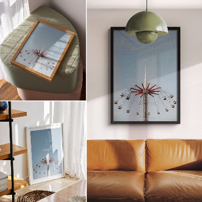 Plakat ścienny Wieża z karuzelą dynamiczny ruch minimalizm