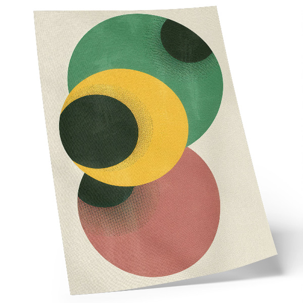 Plakat z teksturą płótna Kolorowe okręgi