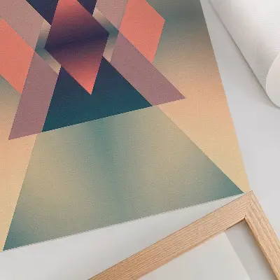 Plakat ścienny z motywem eleganckich geometrycznych kształtów w pastelowych kolorach