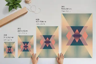 Plakat ścienny z motywem eleganckich geometrycznych kształtów w pastelowych kolorach
