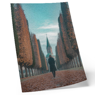 Plakat ścienny Aleja prowadząca do zabytkowego kościoła