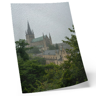 Plakat z teksturą płótna Gotycka architektura
