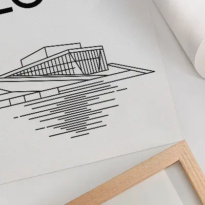 Plakat na płótnie nowoczesna architektura w biało-czarnym kontraście z tekstem