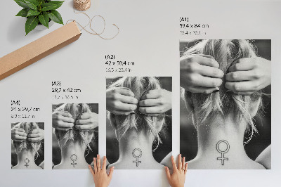 Plakat ścienny Czarno-biała elegancja minimalizm symbol kobiecości