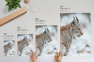 Plakat z teksturą płótna zimowy pejzaż przedstawiający piękną przyrodę w naturalnych barwach i harmonii